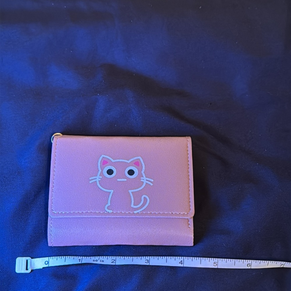Kitten Bifold Wallet - Pink Cute Cat Coin & Card Wallet | Gift-Ready - Picture 2 of 3